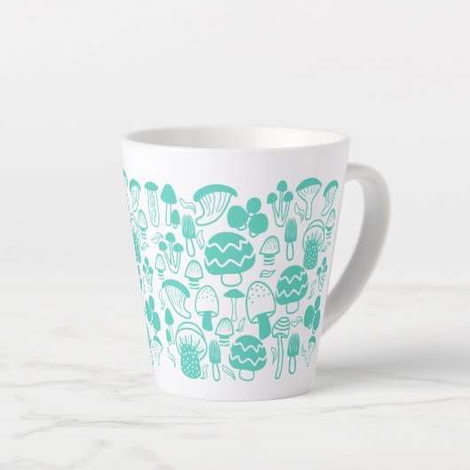 Paddenstoel Blauwgroen Latte Mok (Rechterhoek)