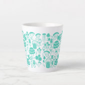 Paddenstoel Blauwgroen Latte Mok (Voorkant)