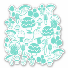 Paddenstoel Blauwgroen Sticker