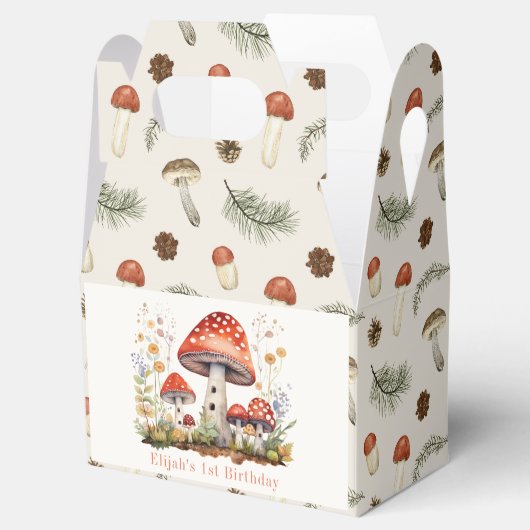 Paddenstoel Bloemen Jongen Verjaardag Bedankdoosjes (Geopend)