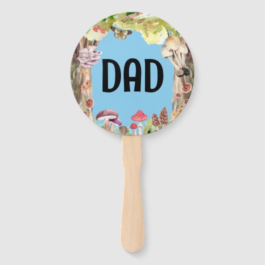 paddenstoel bos Baby shower Game Handwaaier (Achterkant)