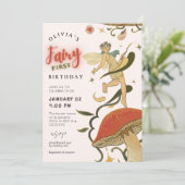 Paddenstoel Bosfee 1 verjaardag Kaart (Staand voorkant)