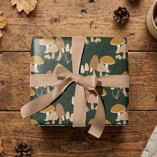 Paddenstoel Boshuisje Groen Cottagecore Cadeaupapier
