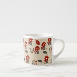 Paddenstoel Bosland Rood Beige Espresso Kop