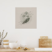 Paddenstoel & bosmycelium poster (Keuken)