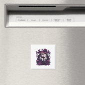 Paddenstoel Bossen Whimsigoth Witchy Screenprint D Magneet (Insitu (Vaatwasser))