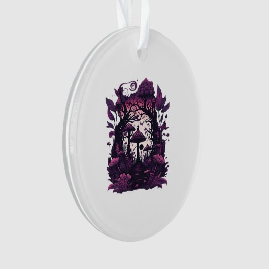 Paddenstoel Bossen Whimsigoth Witchy Screenprint D Ornament (voorkant)
