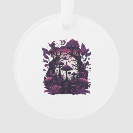 Paddenstoel Bossen Whimsigoth Witchy Screenprint D Ornament (voorkant)