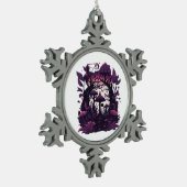 Paddenstoel Bossen Whimsigoth Witchy Screenprint D Tin Sneeuwvlok Ornament (Links)