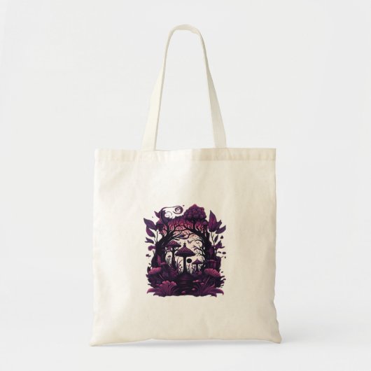 Paddenstoel Bossen Whimsigoth Witchy Screenprint D Tote Bag (Voorkant)
