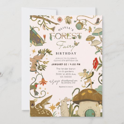 Paddenstoel Bossenfee Kaart (Voorkant)