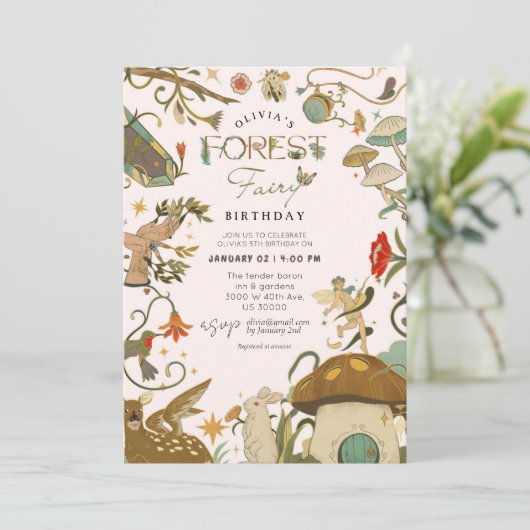 Paddenstoel Bossenfee Kaart (Staand voorkant)