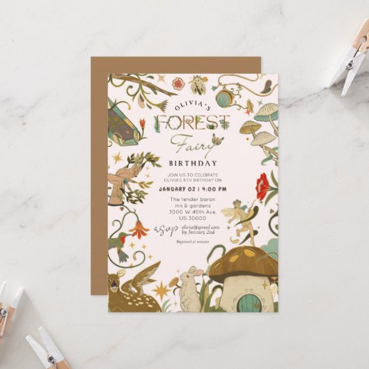 Paddenstoel Bossenfee Kaart (Voorkant / Achterkant in situ)