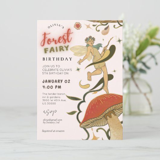 Paddenstoel Bossenfee Kaart (Staand voorkant)