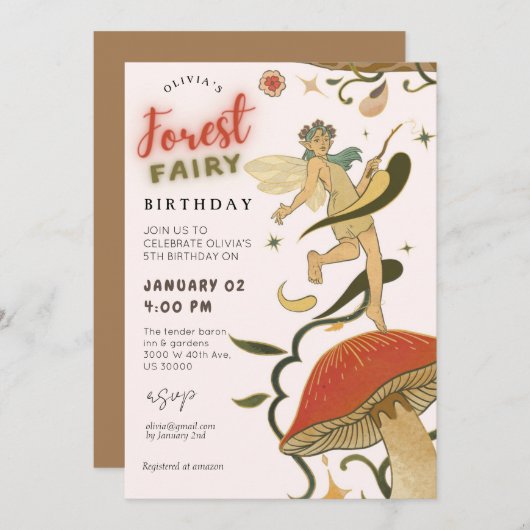 Paddenstoel Bossenfee Kaart (Voorkant / Achterkant)