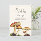  paddenstoel botanisch Baby shower Kaart (Staand voorkant)