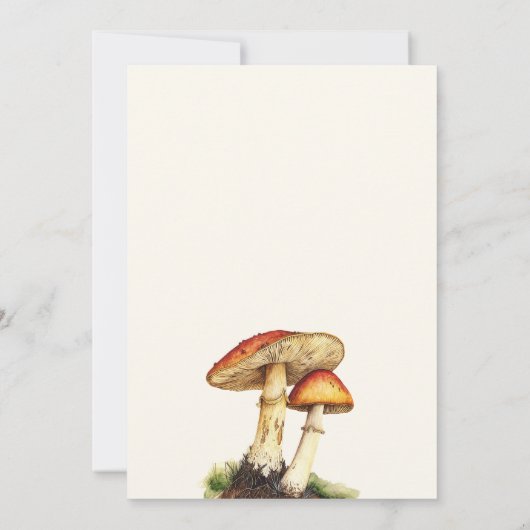  paddenstoel botanisch Baby shower Kaart (Achterkant)