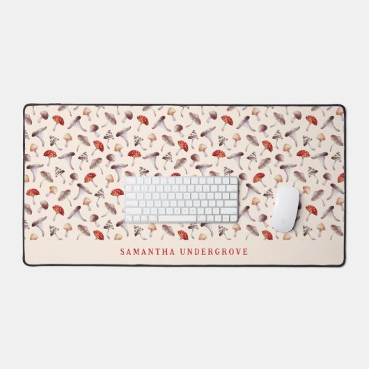 Paddenstoel Botanisch Patroon Bureaumat (Keyboard & Muis)