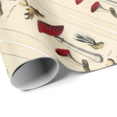 paddenstoel Botanische afdrukken Cadeaupapier (Rol Hoek)