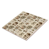  paddenstoel Botanische Prints Tile Trivet Tegeltje (Zijkant)