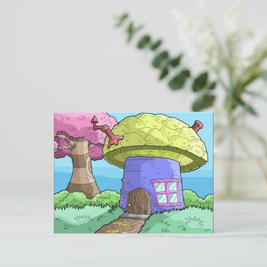 paddenstoel briefkaart (Staand voorkant)