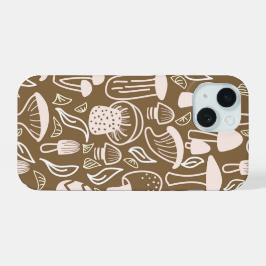 paddenstoel Brown iPhone 15 Case (Achterkant horizontaal)