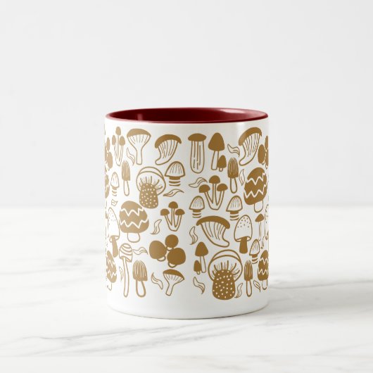 Paddenstoel Bruine witte Mok (Center)
