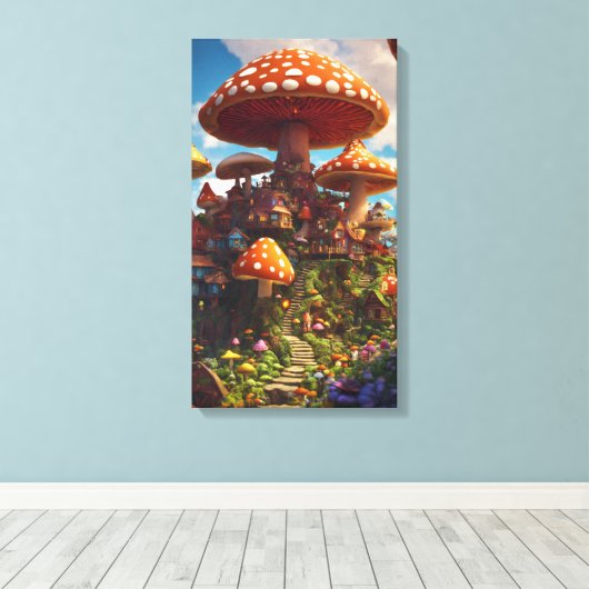 paddenstoel canvas afdruk (Insitu (Houten vloer))