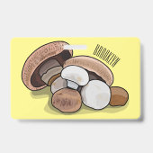 Paddenstoel cartoon illustratie badge (Achterkant)