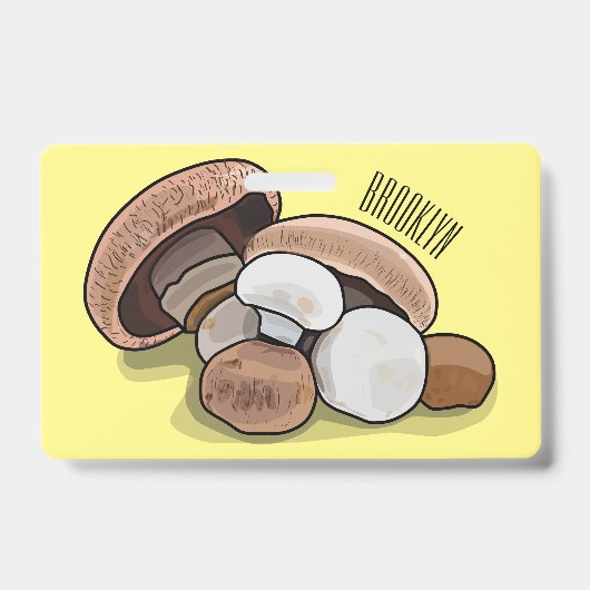 Paddenstoel cartoon illustratie badge (Voorzijde)