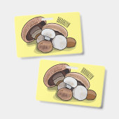 Paddenstoel cartoon illustratie badge (Voor- en achterkant)