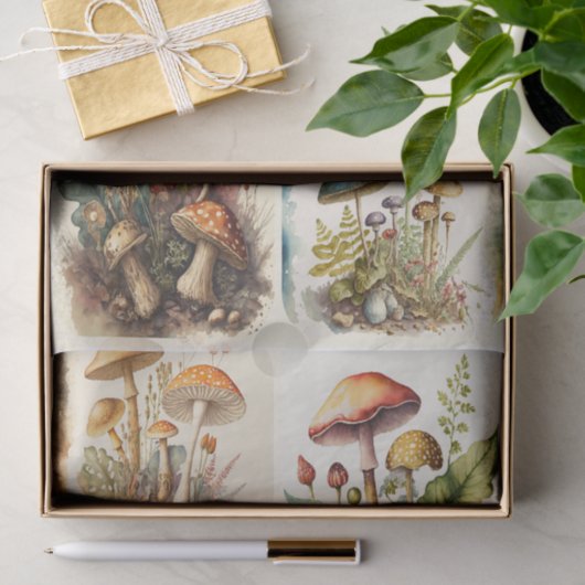  paddenstoel Collage Tissuepapier (Geschenk)