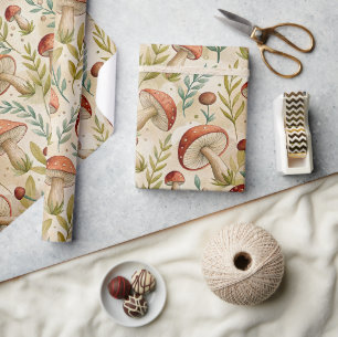Paddenstoel Cottagecore Bos Geschenkverpakking Cadeaupapier