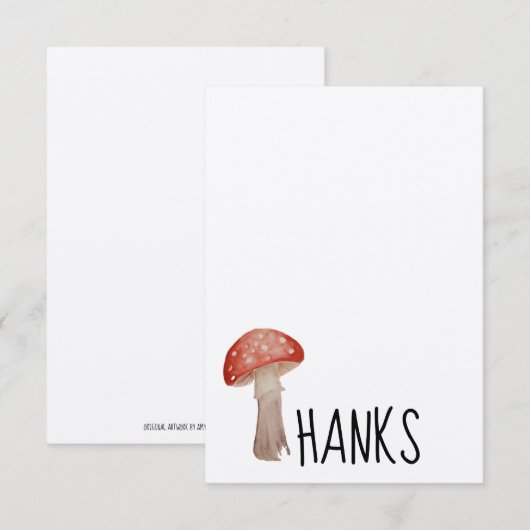 paddenstoel Dank je wel Bedankkaart (Voorkant / Achterkant)