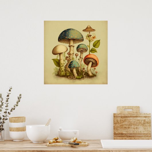  paddenstoel digitale kunst 9 poster (Keuken)