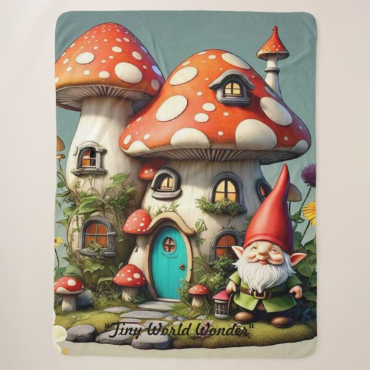 "Paddenstoel Droom Delight" Sherpa Deken (Voorkant)