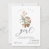 Paddenstoel en aardbeien Baby shower Kaart (Voorkant)