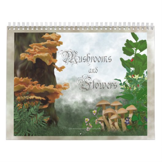 paddenstoel en bloemen kalender (Hoes)
