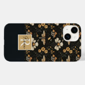 Paddenstoel en bloemen patroon met naam Case-Mate iPhone case (Achterkant (horizontaal))