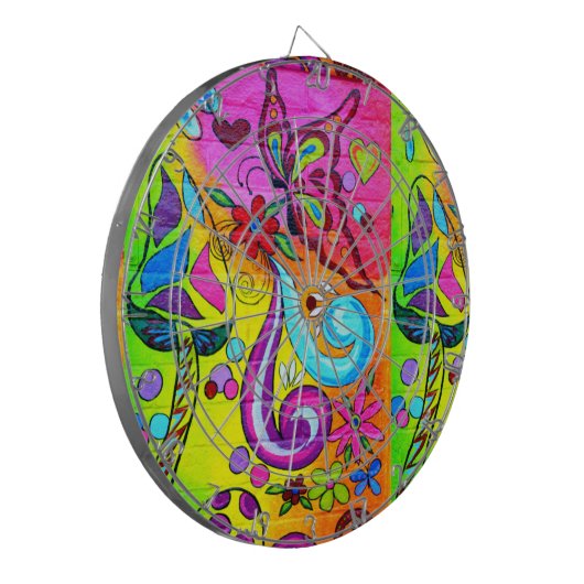 paddenstoel en dartboard met magie van de groovy dartbord (Voorkant Links)