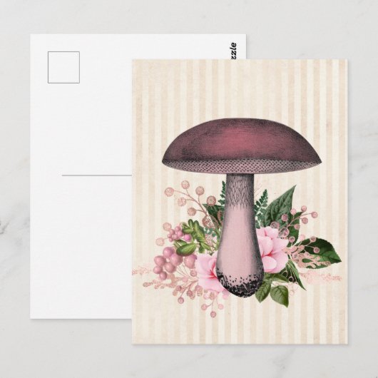 paddenstoel en Floral Compilation Briefkaart (Voorkant / Achterkant)
