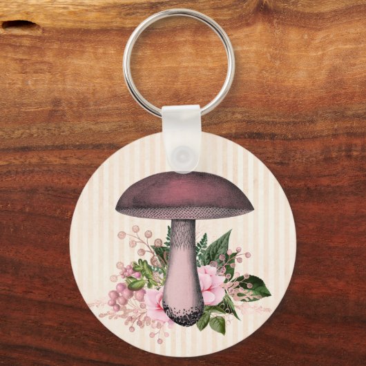  paddenstoel en Floral Compilation Sleutelhanger (Voorkant)