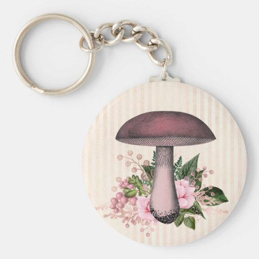 paddenstoel en Floral Compilation Sleutelhanger (Voorkant)