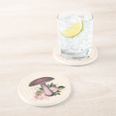  paddenstoel en Floral Compilation Zandsteen Onderzetter (Zijkant)