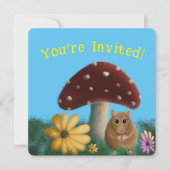 Paddenstoel en muis bloemig kaart (Voorkant)