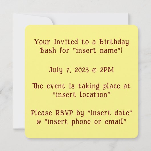 Paddenstoel en muis bloemig kaart (Achterkant)