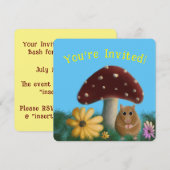 Paddenstoel en muis bloemig kaart (Voorkant / Achterkant)