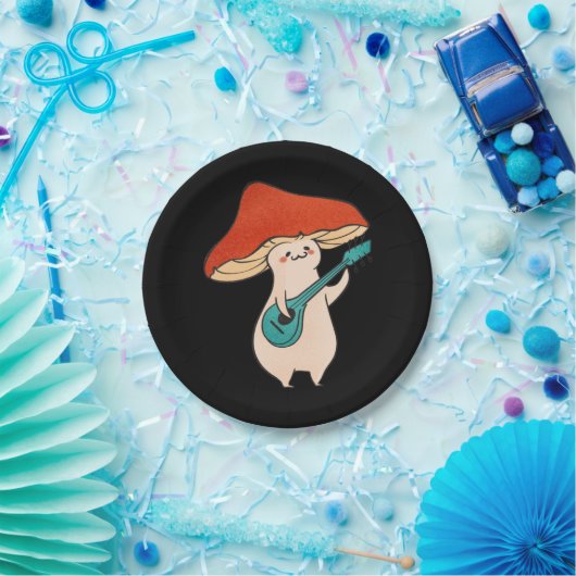 paddenstoel en muziek papieren bordje (Feest)