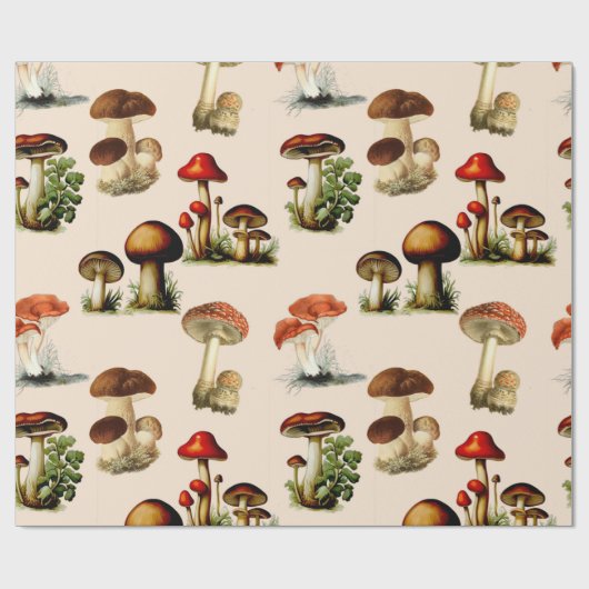 paddenstoel en schimmelkunst cadeaupapier (Vlak)