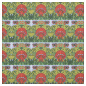 paddenstoel en vlinderdruk stof (Swatch)
